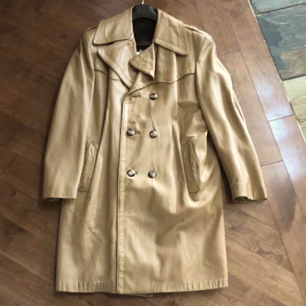 Vintage leather men’s coat- 70s